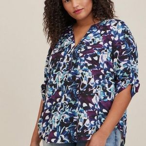 TORRID Harper Georgette Pullover 3/4 Sleeve Blouse